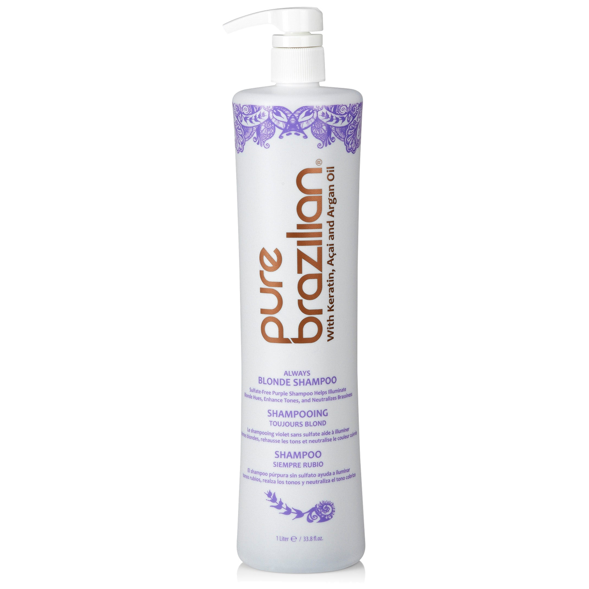Pure Brazilian Always Blonde Shampoo sin sulfatos 1 L