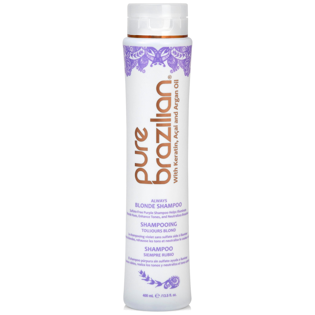 Pure Brazilian Always Blonde Shampoo sin sulfatos 400 mL